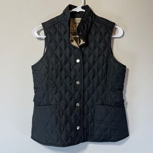 L.L. Bean Black‎ Quilted Vest Snap Button Up Women's X-Small Winter Outdoors